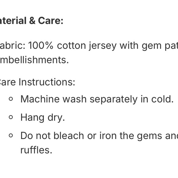 White Ruffle Sleeve Gem Lettering Tee - Picture 4 of 6